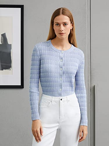 Cviz Winter Fashion Cardigan Ladies 100% Comfortable Novelty Leisure Special Fashionabl (Color : Baby Blue, Size : Large) #TOP2
