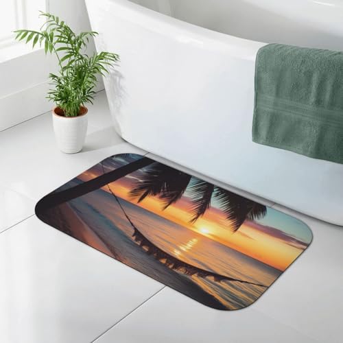 Tapis de bain absorbant 80 x 50 cm imprimé coco pour éviter l'eau sur le carrelage