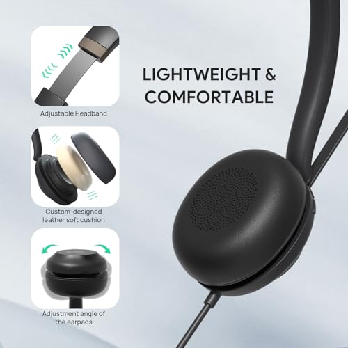 Yealink UH37 USB Headset with Noise Cancelling Microphone,Wired Headset for PC Laptop,Teams Certified,USB-A & USB-C Cable,Works with Zoom and Other Leading UC Platforms - Image 4