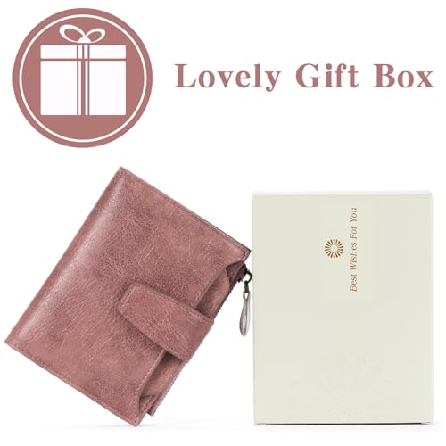 Image of FALAN MULE Small Wallet for Women Leather Bifold Compact RFID Blocking Small Womens Wallet Purse