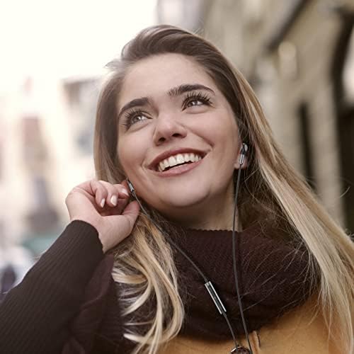Headphones Wired, In-Ear Wired Earphones Earbuds, Half in Ear Headphones 3.5mm Jack, Wired Headphones with Microphone and Volume Control for iPhone, Samsung, Android, iPad,MP3,Most 3.5mm Audio Devices