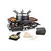 Klarstein Entrecôte 2-In-1 Gourmet Fondue Combi – 1100 W Gourmet Grill 8 Personen, Metalen & Natuurstenen Plaat…