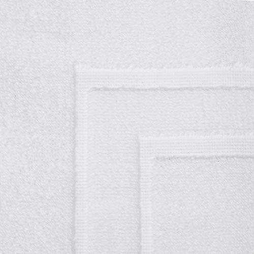 GLAMBURG Conjunto de 2 peças de tapetes de banho de ponta 700, Branco