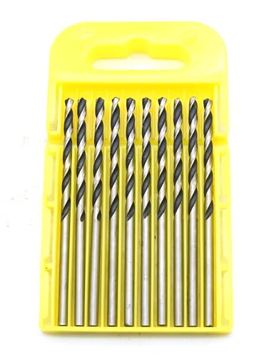 TMAX Cobalt Jobber Drill Bit Set 3/32 Inch, 10 Pcs M35 High Speed Steel Jobber Length Twist Drill Bit Kit for Hardened Metal, Stainless Steel, Cast Iron, Wood and Plastic, with Storage Case
