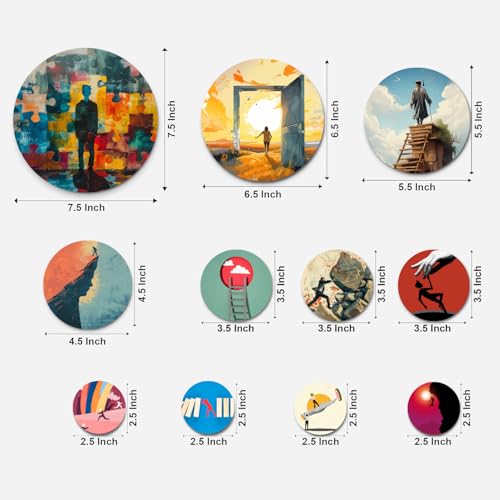 Image of RADIQORE Set of 11 Designer MDF Wooden Wall Hanging for Home Decoration | Office | Gift | Wall Decor Hanging Items | Wall Art | Living Room | Bedroom (abstract)