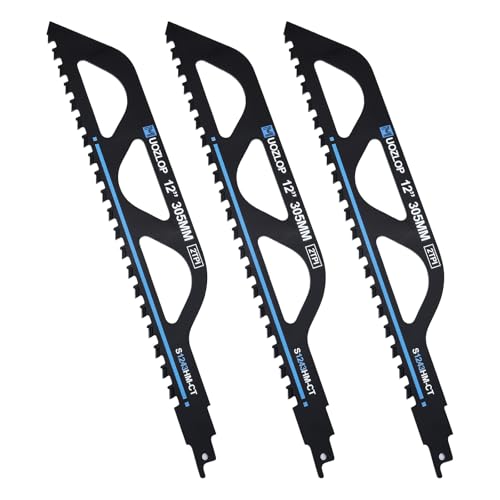 MUOZLOP 305mm Lames pour scie sabre en pierre, lot de 3 lames de scie sabre en carbure de tungstène, lames de scie pour pierre, lames de scie sabre pour...