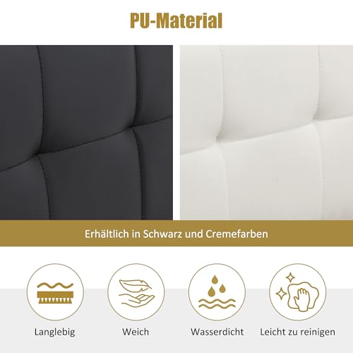 Gxffipw Doppelbett Polsterbett 140x200 cm mit Verdeckter Stauraum am Kopfteil, Hydraulisches Bett mit Stauraum, Jugendbett Stauraumbett Bettgestell mit Lattenrost, PU, Weiß, Ohne Matratze