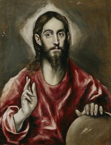 Lienzo Salvator Mundi de El Greco 60x90cm para Decoración de Paredes