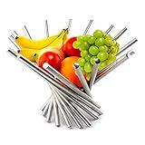Foldable Rotation Fruit Basket, Decorative 15x10 Stainless Steel Fruit Bowl as Fruit Storage,...