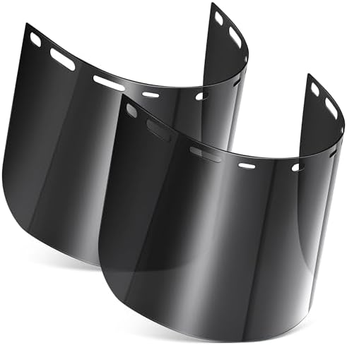 Saillong 2 Pcs Face Shield Replacement Lens Compatible with ERB 15151 8150 Tinted Full Face Shields, Grinding Cosplay (Black)