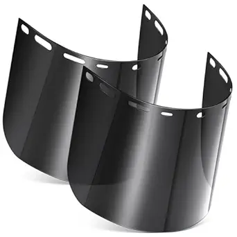 Saillong 2 Pcs Face Shield Replacement Lens Compatible with ERB 15151 8150 Tinted Full Face Shields, Grinding Cosplay (Black)