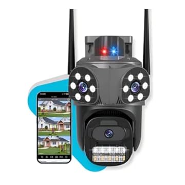 Camera Wifi Segurança 4K 3 em 1 Externa e Interna 360 Lampada e com Audio Dupla Lente Icsee | Vigilancia Noturna