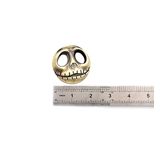 Image of 2X Skull Pumpkin Face Emblem Jack Skellington Auto Car Styling /Motorcycle Metal Badge Sticker Decoration (Gold)