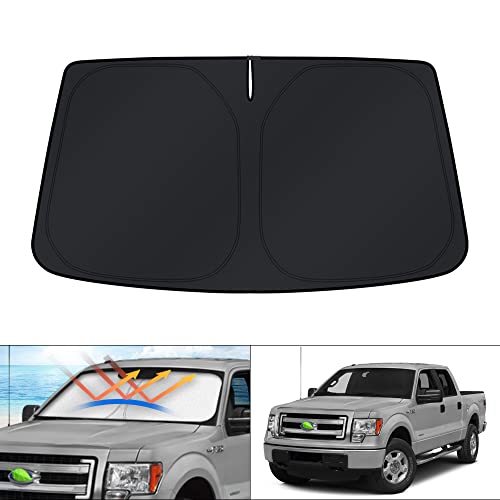 KUST Windshield Sun Shade for Ford F150 2009-2014 F-150 Window Sunshade Sun Visor Protector Foldable Blocks UV Rays Keep Your Car Cooler