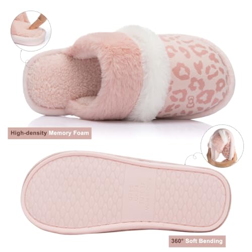 Image of GOEWY Cozy Slippers for Women Indoor and Outdoor Fuzzy House Shoes with Memory Foam Anti-Skid Sole Gifts for Women Mom Ladies