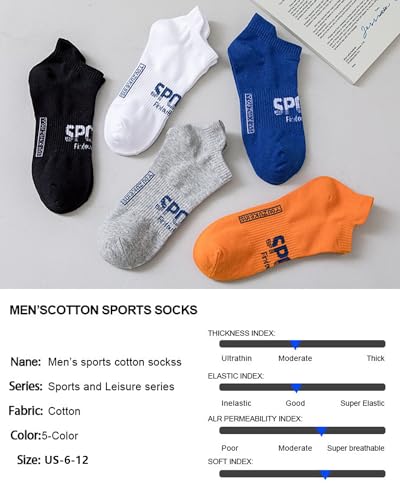 Mens Ankle Socks Athletic Running Cushion Socks Low Cut Socks 5 Pairs Sport Arch Compression Socks2