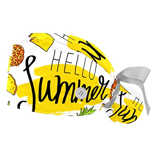 Chapeaux de travail fruit ananas JDEZ : lot de 2 casquettes de travail respirantes unisexes
