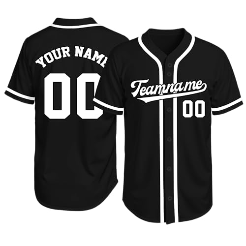 Image of Custom Baseball Jersey Personalized Stitched or Printed Name Number Baseball Shirt Sports Uniform Gifts for Men Women Youth