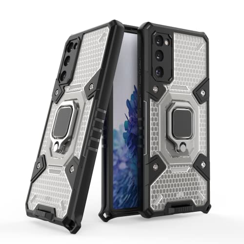 Image of zivite Thermoplastic Polyurethane Tough Armor Bumper Back Case Cover For Samsung Galaxy S20 Fe|Ring Holder & Kickstand In-Built|360 Degree Protection Back Case Cover For Samsung Galaxy S20 Fe (Black)