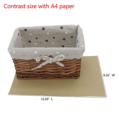 Kingwillow Rectangular Wicker Storage Basket&Bins Container, Organizer Box, Art & Craft (Small) (Clts-Brown) #TOP4
