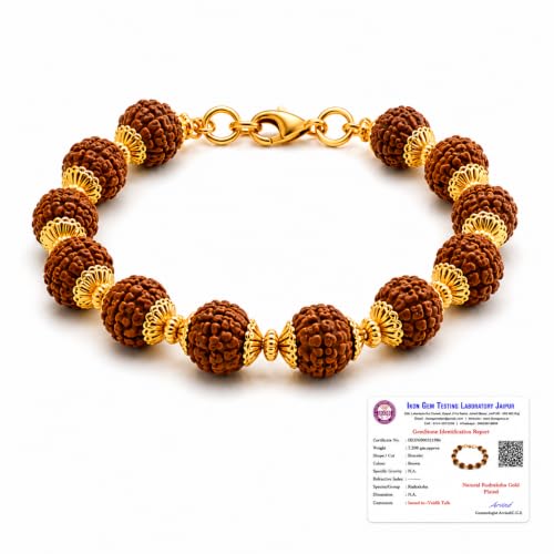 Image of Natural Rudraksha Beaded Bracelet for Men & Women | Spiritual Prosperity & Positive Energy Accessory