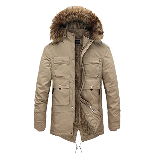 Parka d'hiver homme de haute qualité Haitpant doublée polaire kaki XL