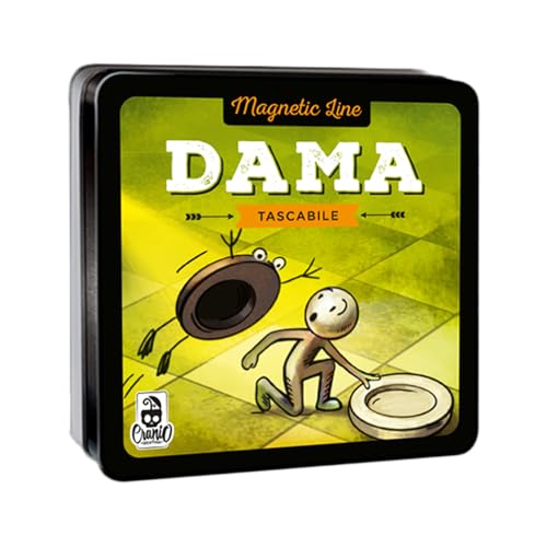 Cranio Creations - Magnetic Line, Dama - Un Grande Classico In Versione Tascabile E Magnetica - 2 Giocatori - 10 Minuti – Gioco per Famiglie e Amici – Età 6+ - Edizione in Lingua Italiana