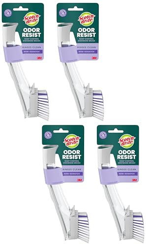 Image of Scotch-Brite Odor Resist Soap Control Dishwand Brush, 1 Cleaning Dish Wand Brush, Precise Soap Control, Leak-Free Guarantee, Safe on Dishes, Nonstick Cookware, Tubs (Pack of 4)