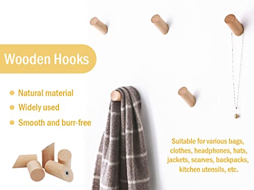 Hitopin Gancio in Legno, 6 Pezzi 3cm*6cm Gancio