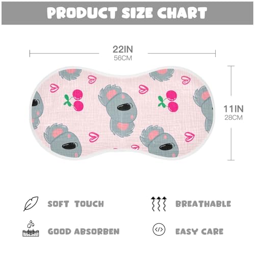 Baby Burp Cloths, Soft Absorbent Burping Cloths for Babies, Cotton Milk Spit Up Rags, Large Size for Newborns, Baby Boys and Girls (Koala Faces Pattern)4