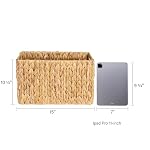 Storageworks Magazine Basket, Wicker Magazine Holder, Book Basket,Meidum - Image 3