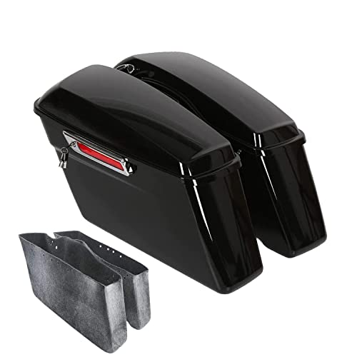 Hard saddlebags with chrome latches for Harley touring 2014+