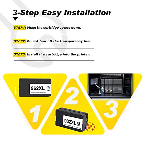 V4Ink 962Xl Ink Cartridge Remanufactured Replacement For Hp 962Xl 962 Xl High Yield Combo Pack Use With Officejet Pro 9015 9015E 9025 9025E 9010 9010E 9012 9014 9016 9018 9028 9029 962Xl 4 Packs #TOP2
