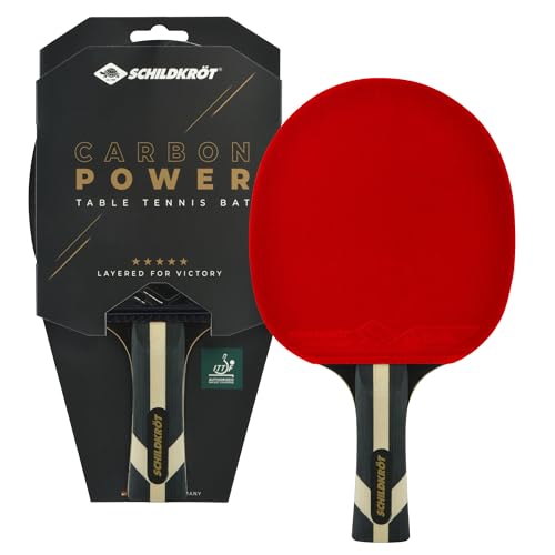 Schildkröt Tischtennisschläger Carbon Power | offensiver Carbon-Schläger mit zertifizierten ITTF-Belägen | Premium TT-Schläger für ambitionierte Freizeit- und Vereinsspieler