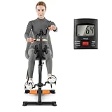COSTWAY Heimtrainer Bewegungstrainer Pedaltrainer für Senioren, Hand Arm Bein Knie Fitnessgerät mit LCD Display, höhen- & längenverstellbar, LBH: 43-53 x 45 x 87-100 cm, Arm und Beintrainer Senioren