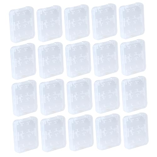 KICHOUSE Ergonomic Card Box 20pcs Memory Card Case Locking System Card Storage Case for Flash Cards