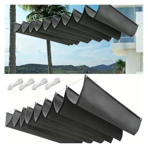 Toldo retráctil tipo vela con diseño ondulado en U y cubierta impermeable para exteriores