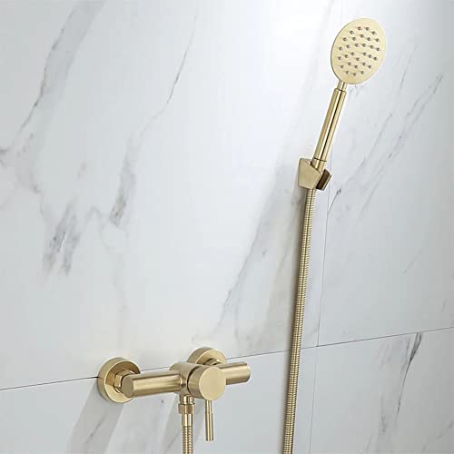 Robinet de baignoire mural mitigeur douche complet avec flexible 1,5m inox