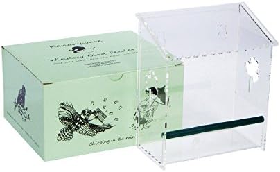 Kanaryware Window Bird Feeder - Built to Last A Lifetime - Decorate Your House with Beautiful Wild Birds - 100% Clear Acrylic - Drain Holes - Hooks & 2 Extra Suction Cups Included - Great Gift
