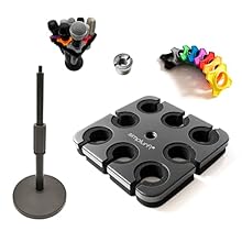 ✅【HOLDS UP TO 8 MICROPHONES】🎤Perfectly organize and display up to 8 microphones of different sizes while saving space on your mic stand. ✅【FIT FOR BOTH WIRED OR WIRELESS MICS】🎤The unique square design accommodates handheld, dynamic, wired, or wireles...