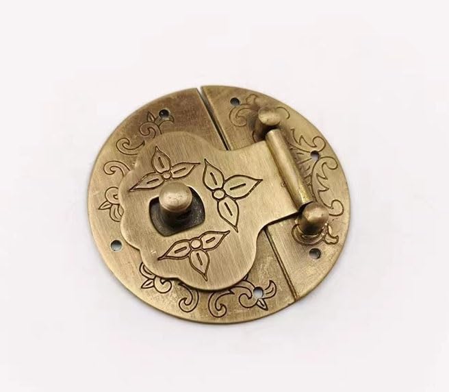 Hasps Latch, 2 Pieces Bronze Jewelry Wooden Box Protective Cover Buckle Buckle Furniture Accessories Wrought Iron Retro Hardware (Size:4.2 * 3.9cm)