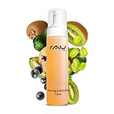 RAU Cosmetics Reinigungsschaum 2in1 für Gesicht und Körper 200 ml, Cleansing & Refreshing Foam, veganer Gesichtsreiniger und Duschschaum mit Blutorangenöl, Kaffeextrakt
