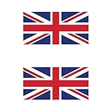 KW Vinyl Two Pack Flag of The United Kingdom British Sticker Decal UK Royal Union Jack Made in USA