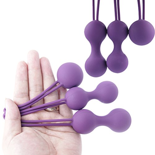 Amosfun 3 peças de bolas de peso Ben Wa Kegel para controle da bexiga do assoalho pélvico