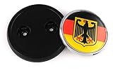 Germany German Flag Car Truck Black Round Grill Badge 3.5' Grille Chrome Emblem