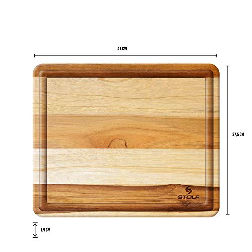 TABUA TECA PARA CHURRASCO 41 X 36 CM, STOLF