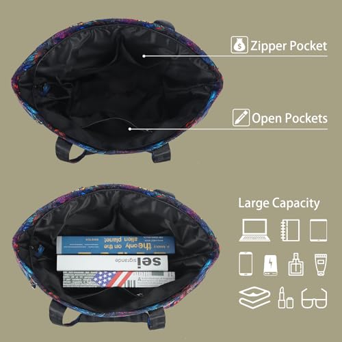 Image of CLOUDMUSIC Shoulder Tote Bag For Nurses Teachers Work Gym Travel Beach Women With Large Capacity Waterproof
