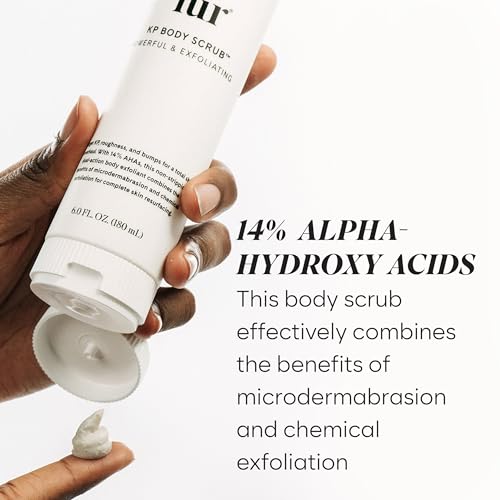 Fur KP Body Scrub - Powerful 14% AHA Body Scrub for Keratosis Pilaris or Rough Patches to Smooth and Clear Skin using Lactic Acid and Physical Exfoliants While Moisturizing the Skin - 6 oz