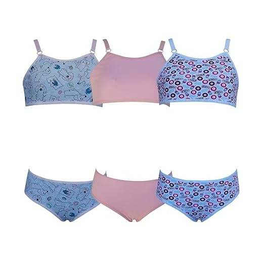 Kit 3 Conjunto Calcinha e Sutiã Infantil Algodão Tamanho:GG;Cor:Colorido