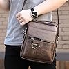 Shoulder Messenger Bag For Men | PU Leather Retro Sling Daypack,Large Capacity Lightweight Retro Portable Chest Pack For Business Casual Work Gym #2
